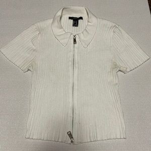 White Zip Knit Top 

Size Medium